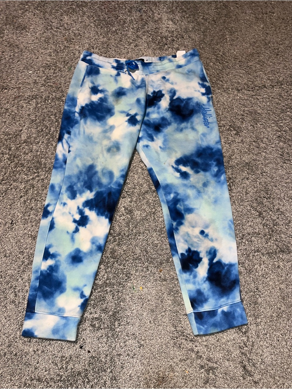 Hollister Blue Tie-Dye Jogger Bottoms